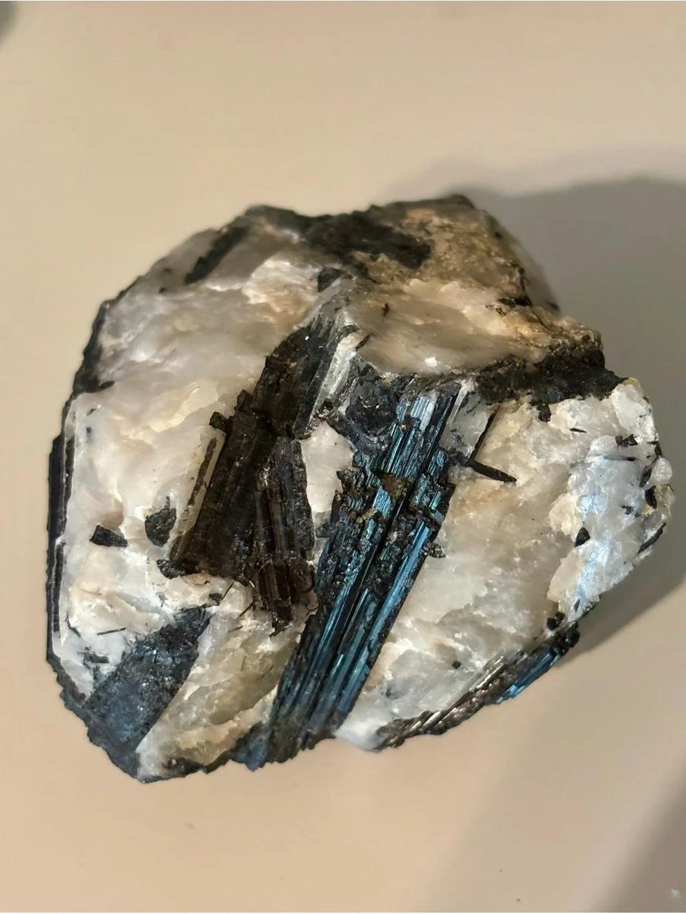 Black Tourmaline in Quartz Matrix – Natural Raw Mineral Specimen